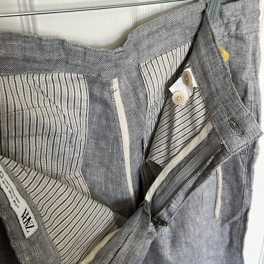 Zara Gray Linen-Blend Men’s Pants